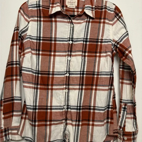 M Weatherproof Vintage Plaid Shirt in Rust and Black - Picture 2 of 5